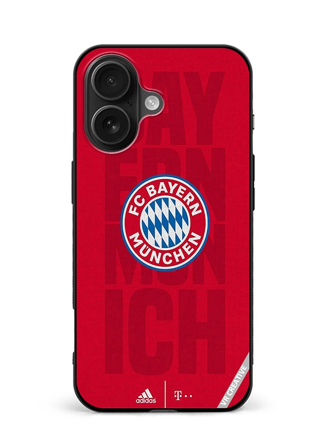 Protective Case Cover For Apple iPhone 16 Fc Bayern Munich Design Multicolour