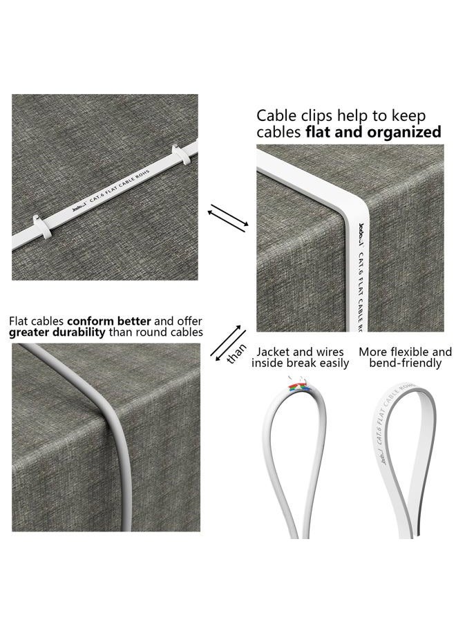 Jadaol Cat 6 Ethernet Cable 25 ft, Outdoor & Indoor 10Gbps Support Cat8 Cat7 Network, Flat RJ45 Internet LAN Computer Patch Cable for Router, Modem, Switch, Gaming Consoles, Streaming Devices, White - Image 5