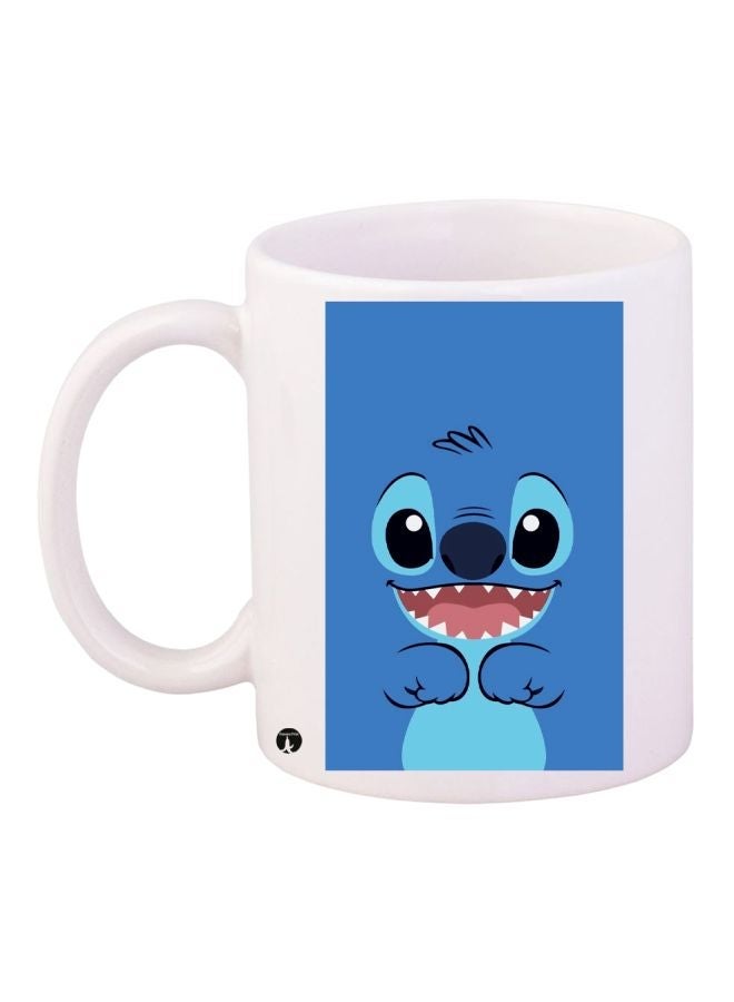 RYN Stitch Printed Coffee Mug White/Blue/Pink 11ounce