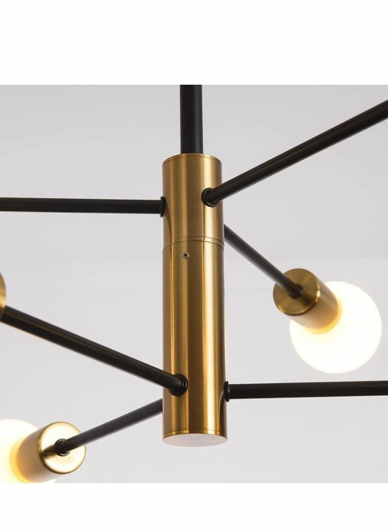 Haikomin - Modern Chandeliers for Dining Room Ceiling Light Fixture Black and Gold Chandelier 6 Light Sputnik Chandeliers Mid Century Pendant Light for Living Room Kitchen Island Bedroom Foyer - Image 1