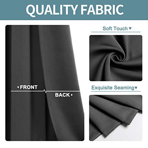 ChrisDowa Grommet Blackout Curtains for Bedroom and Living Room - 2 Panels Set Thermal Insulated Room Darkening Curtains (Dark Grey, 42W x 84L) - Image 3