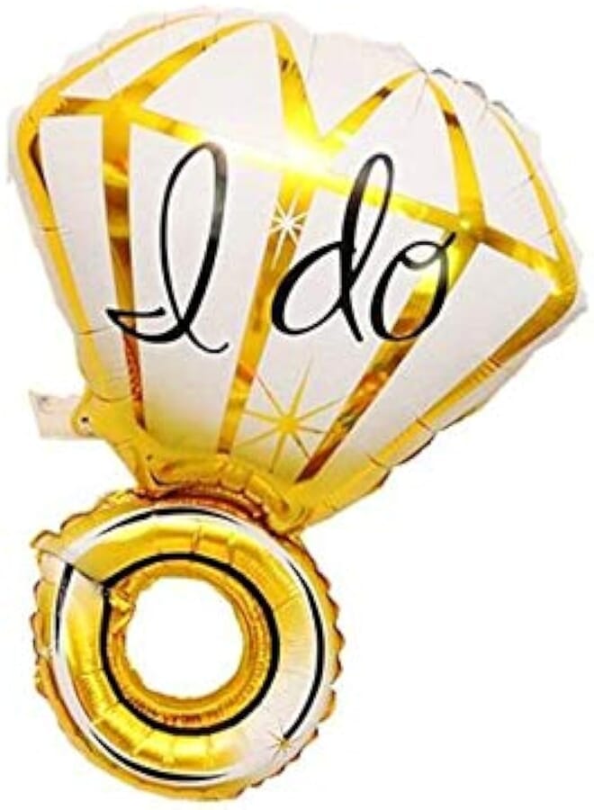 HENGDA I DO Diamond Ring Foil Helium Balloon For Engagement Wedding Decoration (Gold)