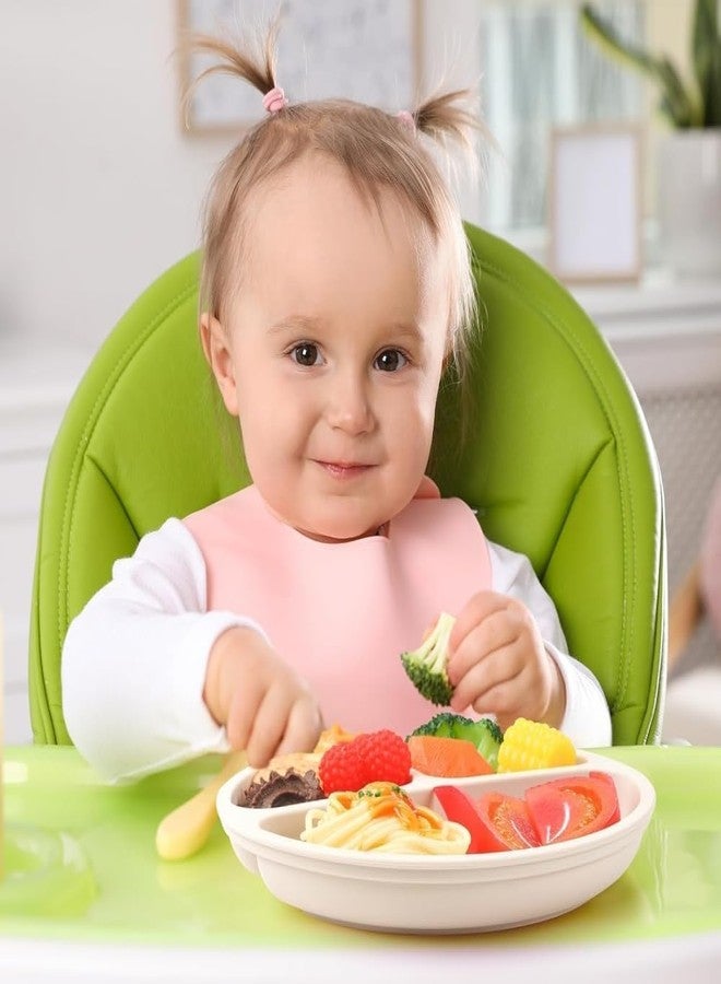 karomouj Silicone Plate with Spoon, BPA Free Baby Self Feeding Set for 6 to 12 Months Kids, Non-Toxic, Easy to Clean Dishwasher Safe and Lightweight Sanction Base (Multicolor, Pack of 1) - Image 2