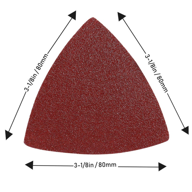 HEMUNC Triangle Oscillating Multi Tool Sanding Pads, 60Pcs 3-1/8 Inch Oscillating tool sandpaper for Triangle Multitool Sanding pads assorted 40/60/80/120/180/240 Grits - Image 2