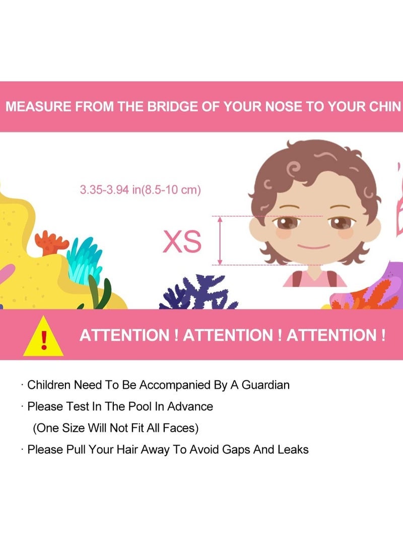 general قناع الغوص للأطفال قناع سنوركل قناع غوص بتقنية مضادة للضباب ومضادة للتسرب قناع كامل قابل للطي مع مجال رؤية 180° وشكل سمكة القرش (وردي) - Image 4