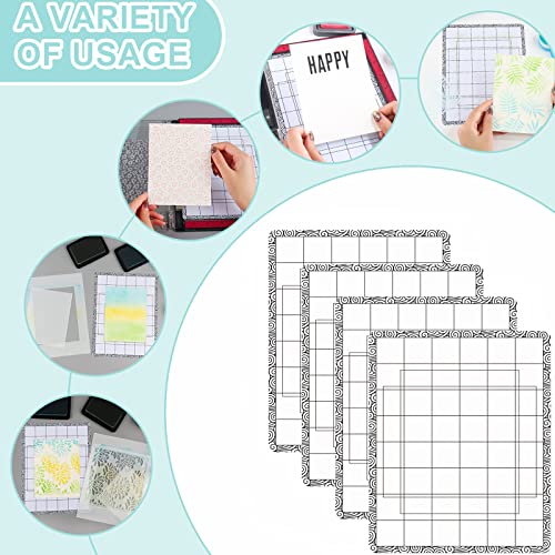 Briartw 4 PCS Sticky Non-Slip Flexible Gridded Stamp Mats Grid Sheets Low Stick Mat Multi-Use Low Tack Mat,Stick and Stamp Adhesived Sheet Scrapbooking Craft Accessory - Image 2