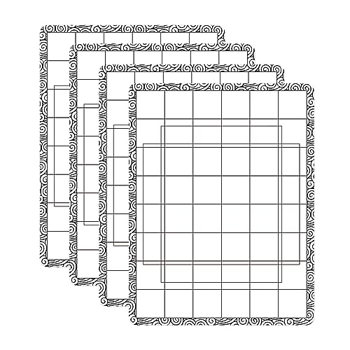 Briartw 4 PCS Sticky Non-Slip Flexible Gridded Stamp Mats Grid Sheets Low Stick Mat Multi-Use Low Tack Mat,Stick and Stamp Adhesived Sheet Scrapbooking Craft Accessory - Image 1