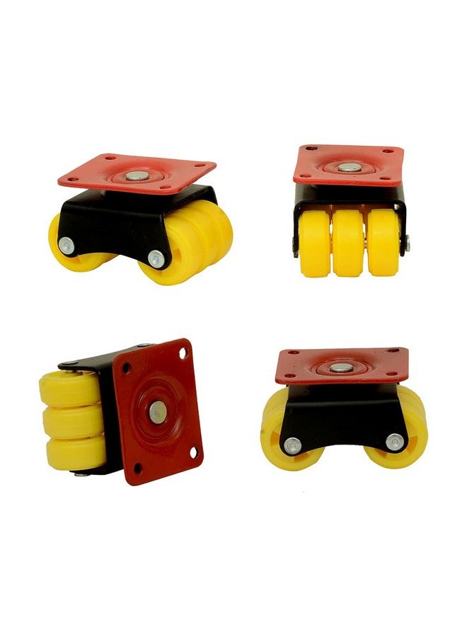 NB Crafted Heavy Duty Caster Wheels for Furniture - Set of 4,Moving Bed, Sofa, Counter, Trolley, Table with Poly carbonate Wheels and Top Plate Rotating 360 Degree Weight Capacity upto 700-800 Kg - Image 4