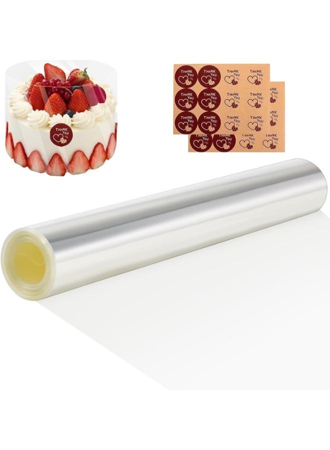 Arabest Acetate Cake Collar Sheets, Transparent Cake Surround Film, Food‑Grade Baking Decor Supplies for Mousse, Chocolate and Layered Cake Edge Wrapping - Image 1
