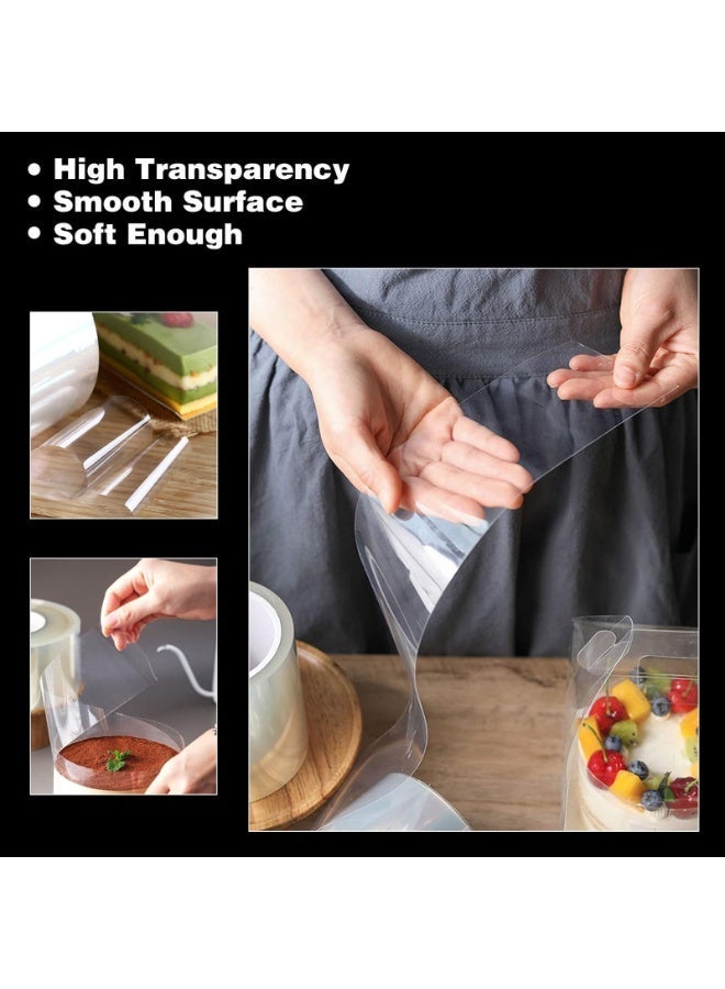 Arabest Acetate Cake Collar Sheets, Transparent Cake Surround Film, Food‑Grade Baking Decor Supplies for Mousse, Chocolate and Layered Cake Edge Wrapping - Image 4