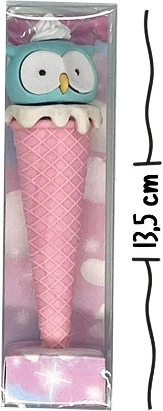Kağıt Gemi Dükkan Pink Owl Cone Eraser