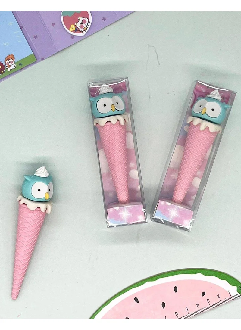 Kağıt Gemi Dükkan Pink Owl Cone Eraser