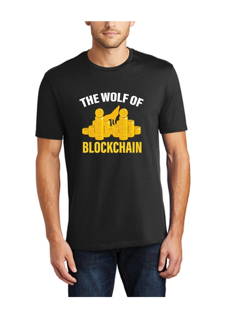 Crypto Trader Black T-Shirt for Mens with Bitcoin and Crypto Design - Gift for Bitcoin Trader - Birthday or Anniversary Gift - Image 1