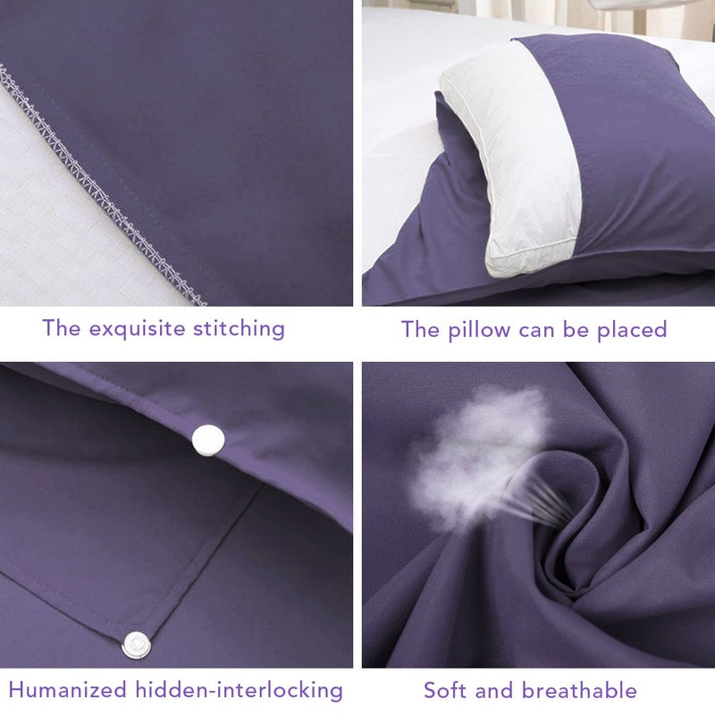 SHEJIZE Sleeping Bag Liner Ultralight Travel Sheet Dirt-Proof Camping Sheets Compact Hotel Sack for Outdoor Backpacking Hiking (Purple, 83x71) - Image 3