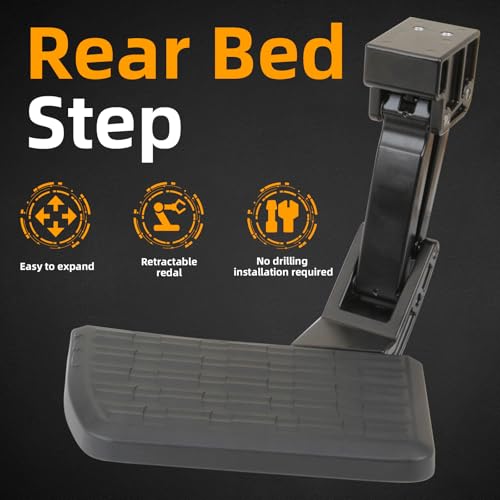 MITZONE خطوة سرير MITZONE F150 متوافقة مع فورد F-150 2021 2022 2023 تستثني خطوة الشاحنة القابلة للطي ذات العادم المزدوج خطوة الصندوق القابلة للسحب - Image 2