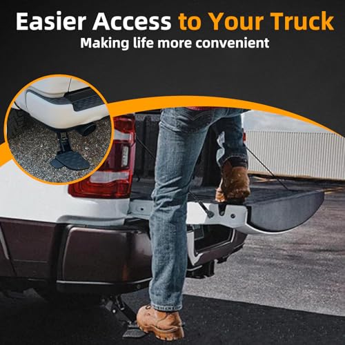 MITZONE خطوة سرير MITZONE F150 متوافقة مع فورد F-150 2021 2022 2023 تستثني خطوة الشاحنة القابلة للطي ذات العادم المزدوج خطوة الصندوق القابلة للسحب - Image 3