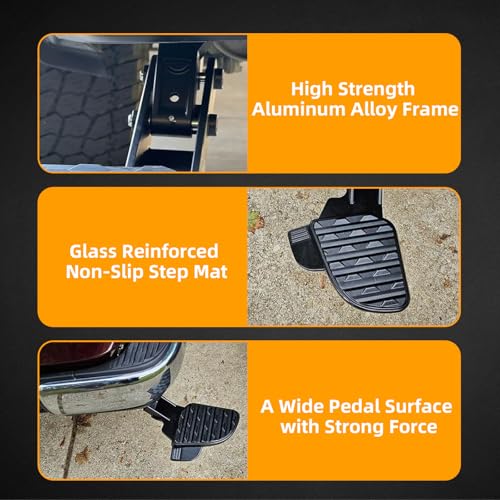 MITZONE خطوة سرير MITZONE F150 متوافقة مع فورد F-150 2021 2022 2023 تستثني خطوة الشاحنة القابلة للطي ذات العادم المزدوج خطوة الصندوق القابلة للسحب - Image 4