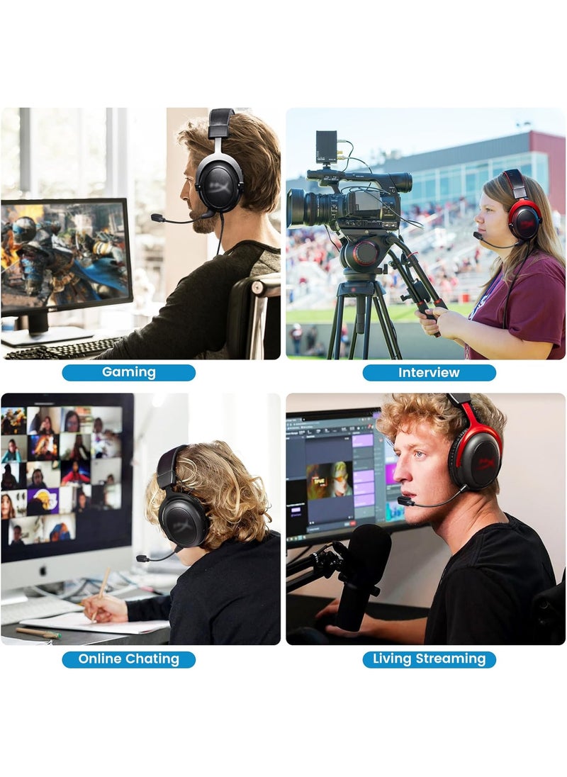 weishan weishan Mic Compatible with HyperX Cloud IIICloud 3 Gaming Headset 35mm Detachable Noise Cancelling Microphone Boom with Mute LED Indicator for PC Xbox One PS4 PS5  - Image 4
