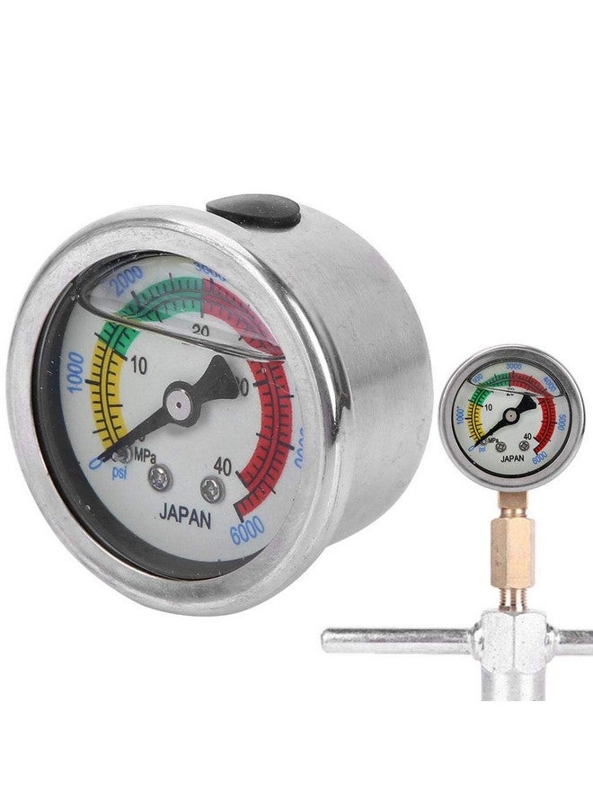 جايدشاي مقياس ضغط Jadeshay، 0-6000PSI 0-40MPa مقياس ضغط مضخة الهواء بمقياس مزدوج مملوء بالسوائل لمعدات الغوص ومقياس الضغط - Image 4
