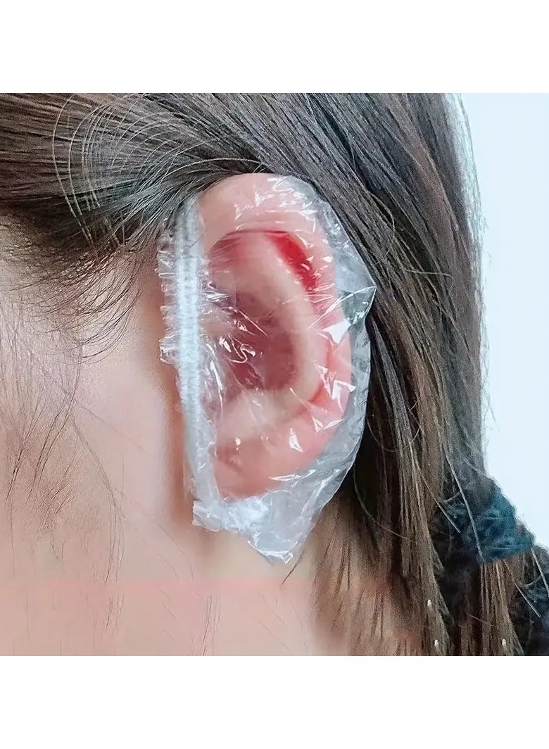 LANGMANNI 100pcs Adult PVC Ear Protectors, High-Pressure PE Earmuffs for Hair Dyeing, Shampooing, Bathing - Waterproof Ear Protection Tools & Accessories for Normal Hair Type  - Image 1