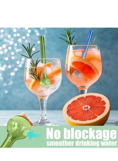 D&L 8 Pcs Glass Straws Shatter Resistant 4 Inch Short Reusable Glass Straw With Cleaning Brush Dishwasher Safe Bar Drinking Straws Perfect For Cocktail Smoothies Coffee Juice Colorful  - Image 3