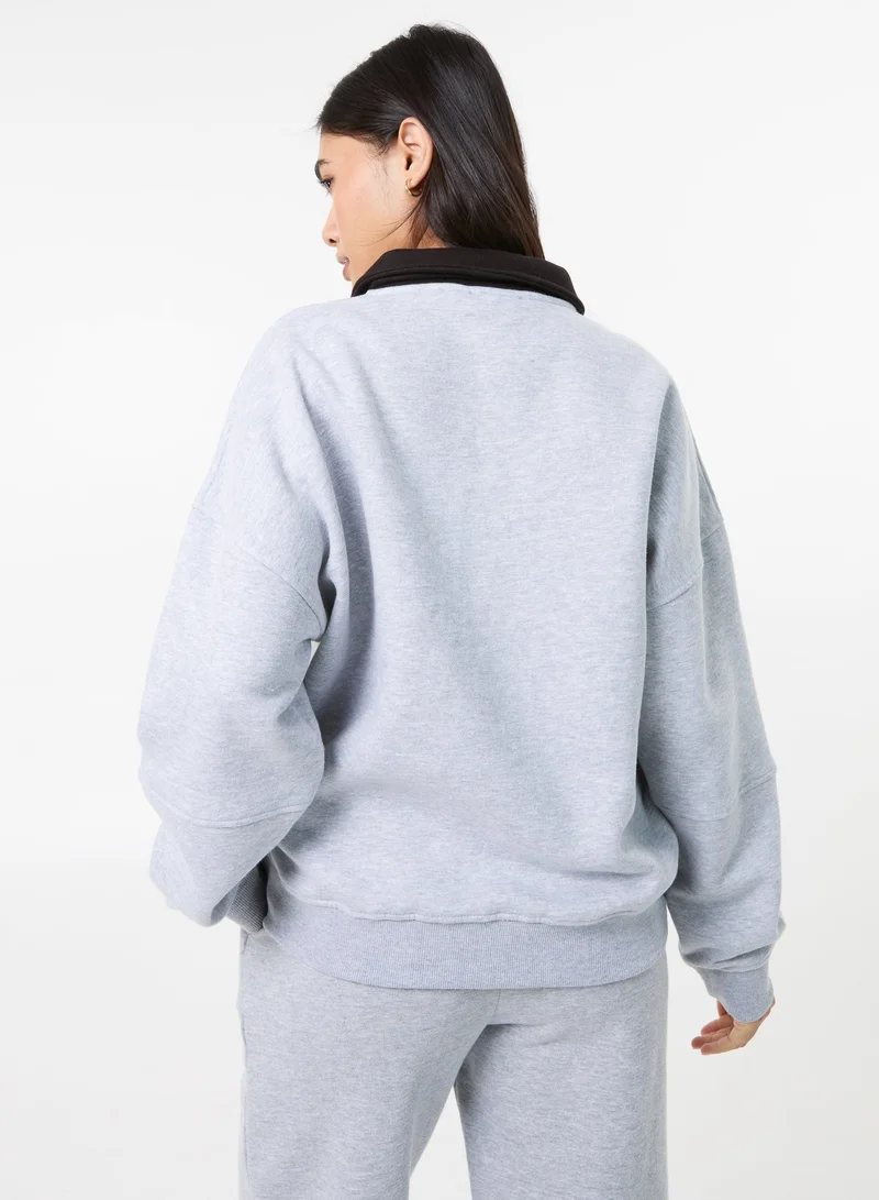بينك فانيلا Sports Studio Half Zip Sweat