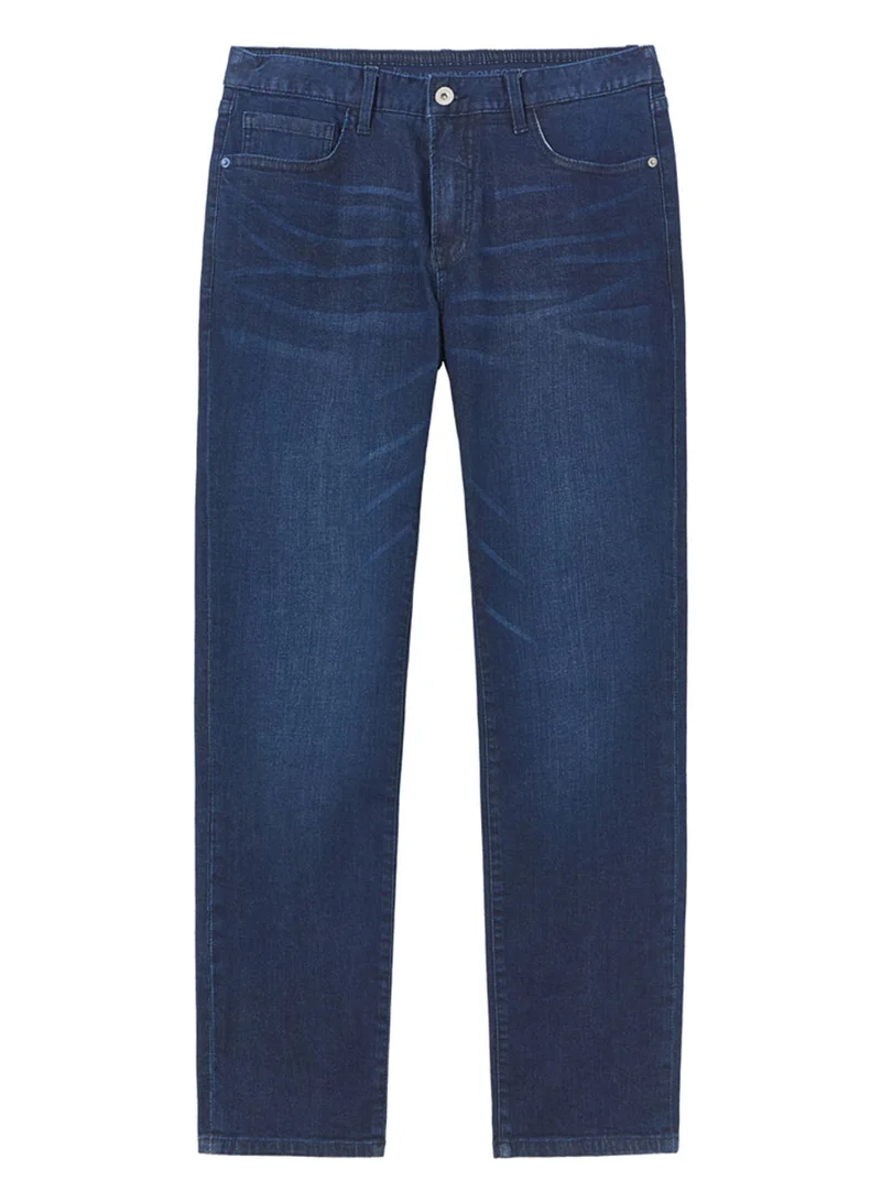 Giordano  Men’s Skinny Taper Stretch Denim Jeans with Elastic Waist for Men | Best Price UAE