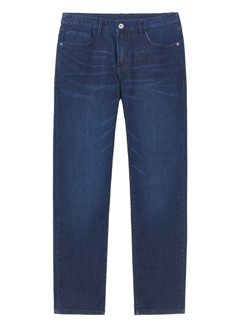 GIORDANO Men’s Skinny Taper Stretch Denim Jeans with Elastic Waist - Image 3