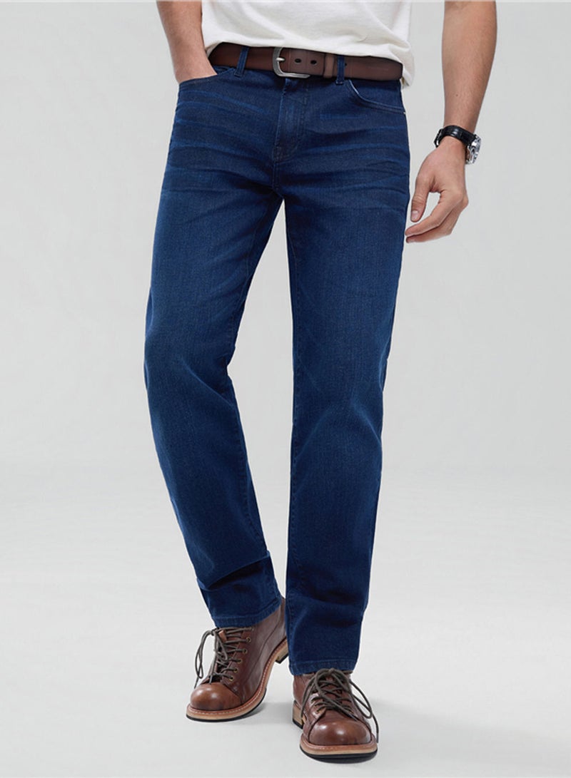 GIORDANO Men’s Skinny Taper Stretch Denim Jeans with Elastic Waist - Image 1