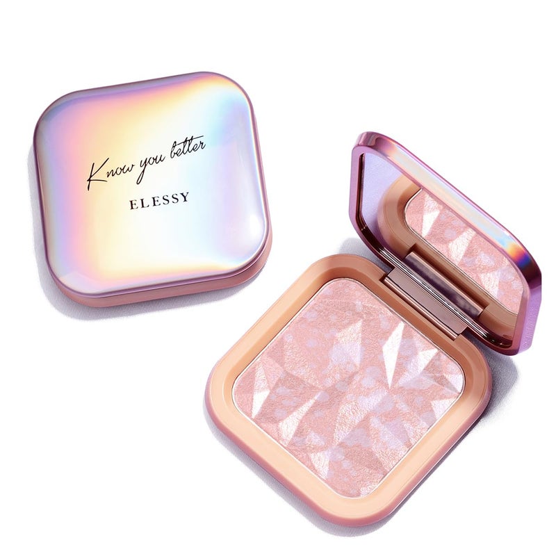 ELESSY Highlighter Makeup Palette Long Lasting Face Highlighter Powder Shimmer Highlight Palette Suit All Skin TonesRAINBOW GLOW