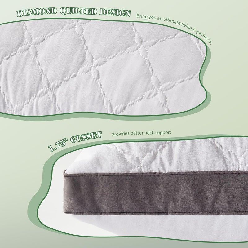 Decroom Memory Foam Body Pillow for Adults, Ultra-Soft Full Body Pillow with Diamond Quilted Cover, Support for Side Sleepers - Machine Washable, 20x54 Inch, White - Image 3