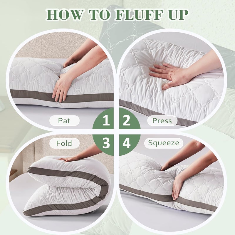 Decroom Memory Foam Body Pillow for Adults, Ultra-Soft Full Body Pillow with Diamond Quilted Cover, Support for Side Sleepers - Machine Washable, 20x54 Inch, White - Image 5