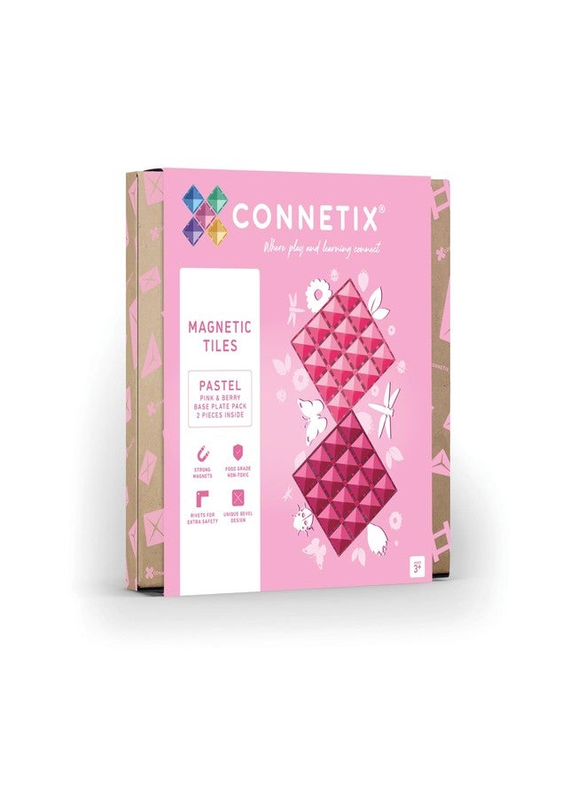 CONNETIX Pastel Base Plate Pack, 2 Pieces, Pink & Berry - Image 1