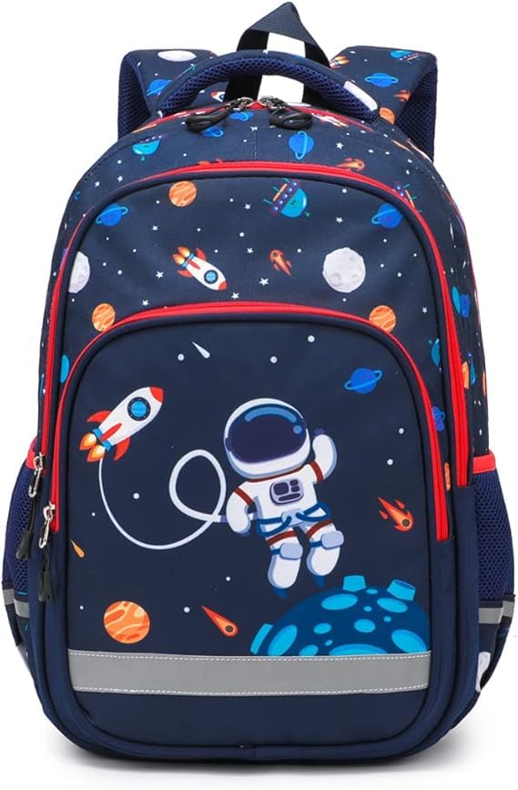 Frantic Waterproof Polyester 26 L School Backpack School Bag Daypack Picnic Bag For Boys & Girls(RR_Blue_Fire_Astro) - Image 1