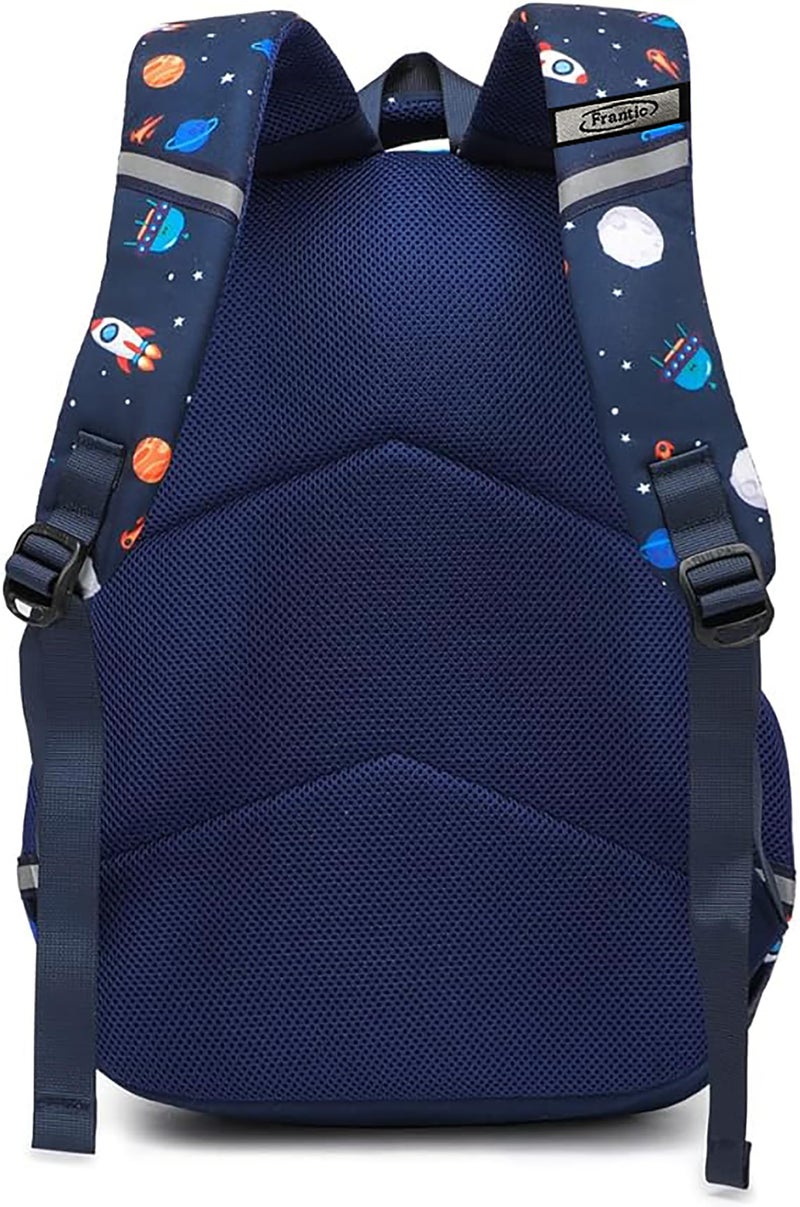 Frantic Waterproof Polyester 26 L School Backpack School Bag Daypack Picnic Bag For Boys & Girls(RR_Blue_Fire_Astro) - Image 5
