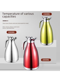 Generic 304 Stainless Steel Vacuum Thermos Commercial Household Double-layer Hot Water Bottle Hot Water Bottle Thermos Bottle Printable Gift-Color:Natural Color (stainless Steel Color)-Capacity:1.5L Ordinary Insulation (insulation 4 Hours)  - Image 2