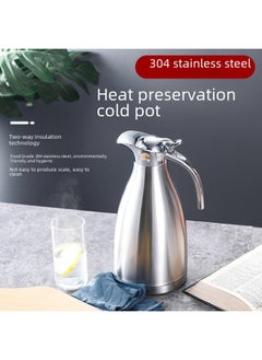 Generic 304 Stainless Steel Vacuum Thermos Commercial Household Double-layer Hot Water Bottle Hot Water Bottle Thermos Bottle Printable Gift-Color:Natural Color (stainless Steel Color)-Capacity:1.5L Ordinary Insulation (insulation 4 Hours)  - Image 4