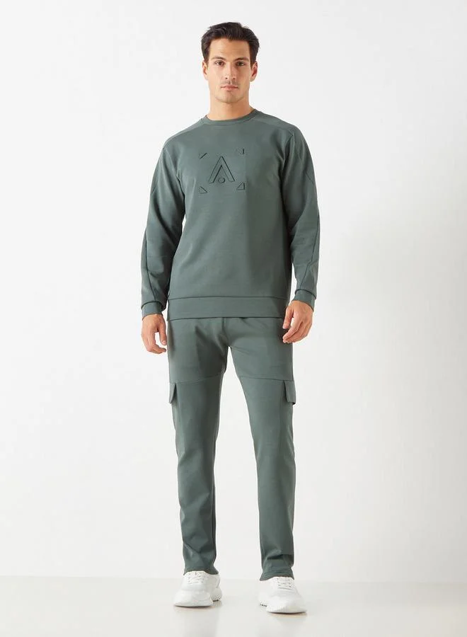 ADOT by Splash Embossed Sweatshirt with Crew Neck and Long Sleeves
