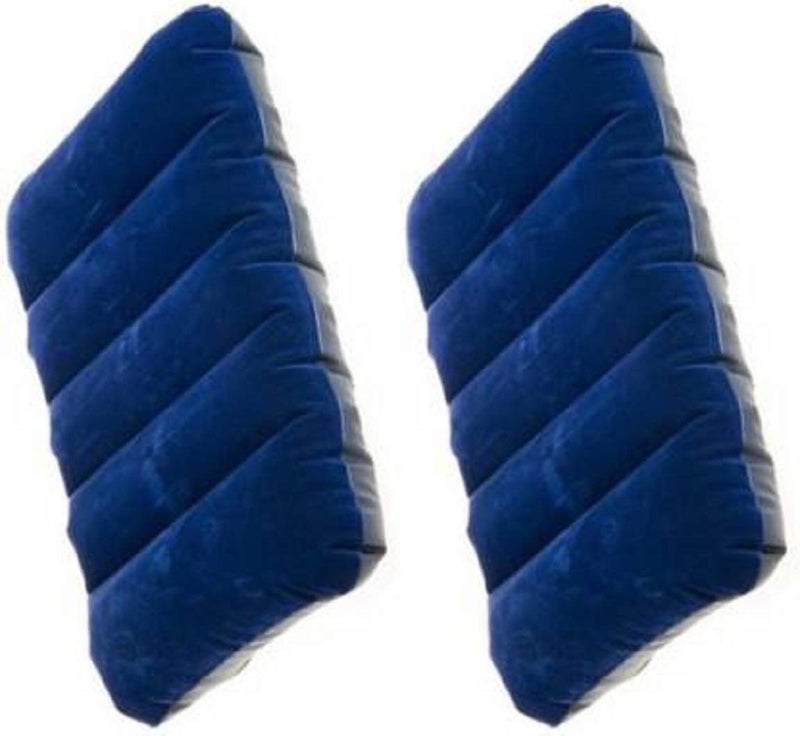 Pavan Ecommerce Velvet Air Pillow Cushion Sleeping Bag Backpacking Pillow Soft Comfortable Air Inflatable Travel Pillow Tourist Pillow Blue Pack of 2 Air Pillow 2  - Image 1
