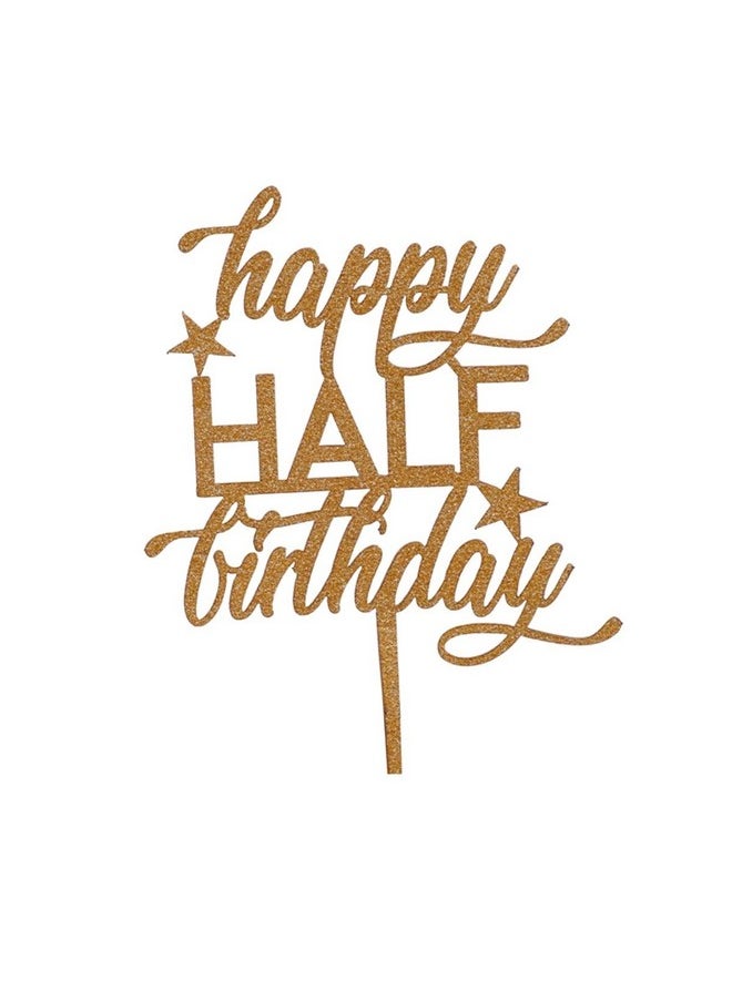 Funcart Funcart Half Birthday Acrylic Cake Topper for Half birthday/6th Month/Half Way to one  - Image 1