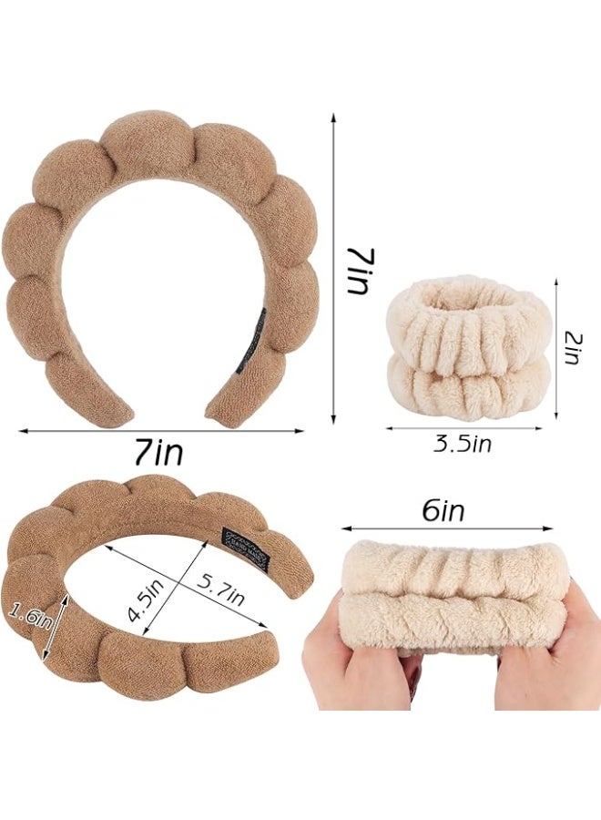 KIKI Spa Headband and Wristband Set, Terry Cloth Soft Puffy Hairband with Non-Slip Design for Facial Cleansing and Skincare - Image 5