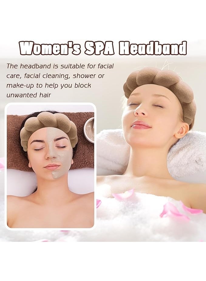 KIKI Spa Headband and Wristband Set, Terry Cloth Soft Puffy Hairband with Non-Slip Design for Facial Cleansing and Skincare - Image 4