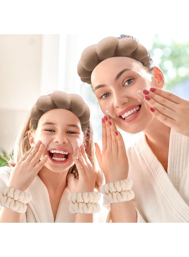 KIKI Spa Headband and Wristband Set, Terry Cloth Soft Puffy Hairband with Non-Slip Design for Facial Cleansing and Skincare - Image 2