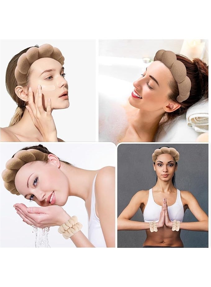KIKI Spa Headband and Wristband Set, Terry Cloth Soft Puffy Hairband with Non-Slip Design for Facial Cleansing and Skincare - Image 3