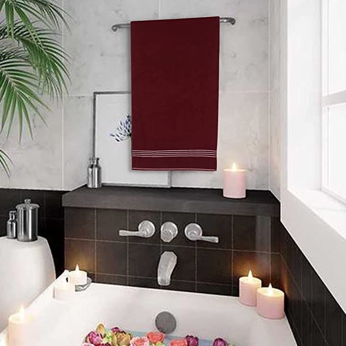 CK CREATION 100 Cotton 500 GSM Bath Towels Extra Soft Absorbent Large Size Towels for Bathing for Men Women Set of 1 pcs 30x60 inch Maroon Towel - Image 3