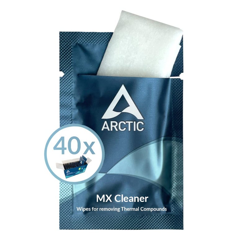 ARCTIC MX Cleaner (40 pieces) - Cleaning wipes for removing thermal paste, 11.5 x 11.5 cm, biodegradable - Image 1