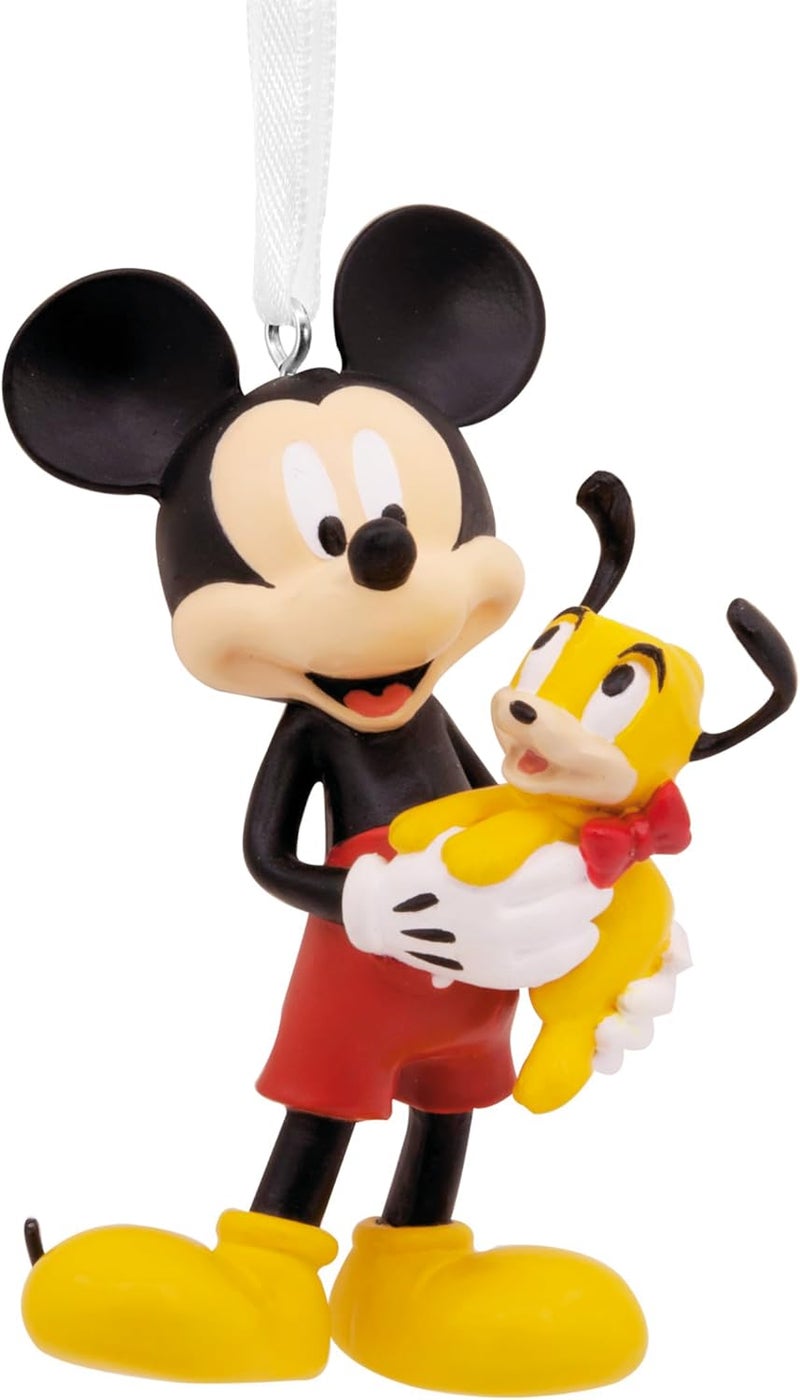 Hallmark Mickey Mouse and Pluto Ornament, Disney Tree Decoration, Disney Hanging Ornament, Hanging Christmas Ornament, Gifts for Christmas - Image 1