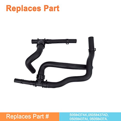 YOUYIEN Heater Hose Set With TEE For Return.Replaces Part # 5058437AK,05058437AD, 05058437AI, 05058437A.Fit For Dodge Journey 2.4 VVT 2009-2019. - Image 2
