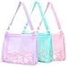 Tagitary Beach Toy Large Mesh Beach Bag with Zipper Sand Toy Seashell Bag for Holding Shells Pool Bag Swimming Accessories for Kids TeensOnly BagsA Set of 3 - Image 3