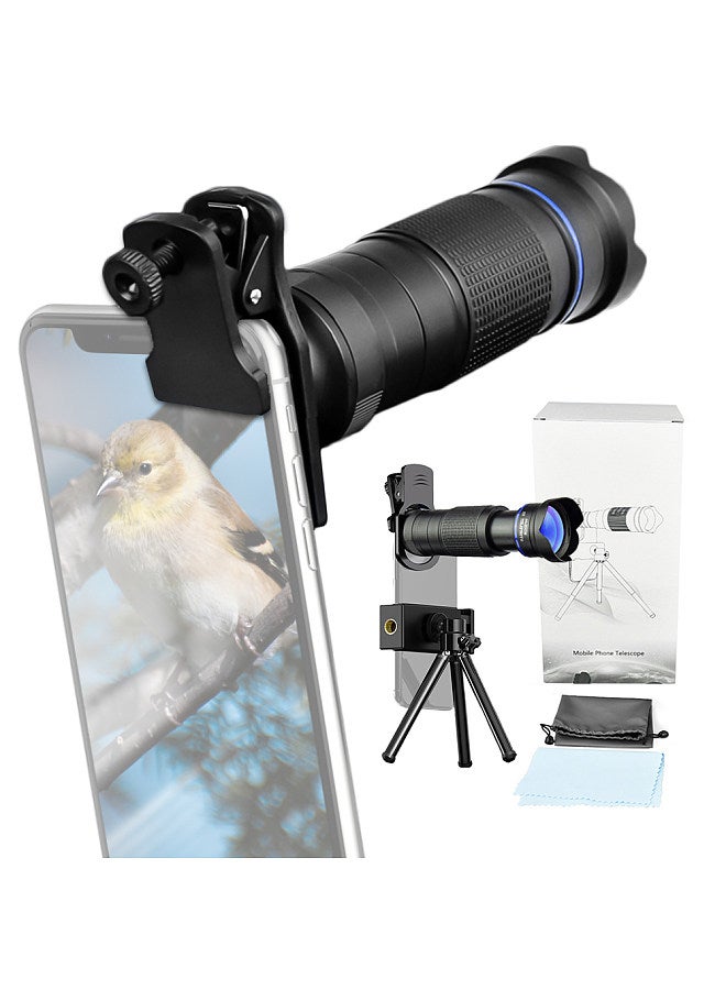 36X Phone Telephoto Lens Kit with Mini Tripod Phone Clip Phone Holder Lens Bag Cleaning Cloth for Hiking Camping Wildlife Observation Moon Sports Game Concert Watching  - Image 1